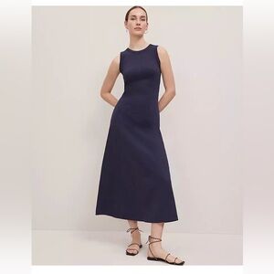 NEW $139 ANN TAYLOR WEEKEND COLLECTION fluted maxi dress sz 2P in night sky